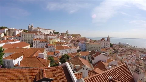 View from sightseeing Por do Sol, Lisboa, Portugal Stock-Footage 80647809
