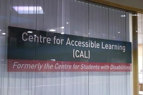 A View of sign "Centre for Accessible Learning(CAL) " Stock Photos