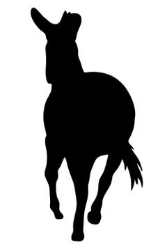 View on the silhouette of a moving zebra Illustrazione stock