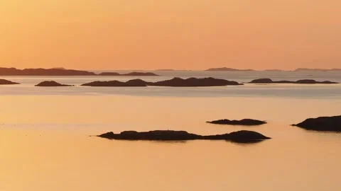 View of Sillvik sunset over the water, Sweden. Video stock 340641942
