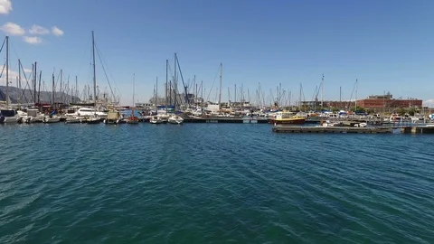 View of Simon’s Town harbor with boats - popular with tourists Stock Footage 110726185