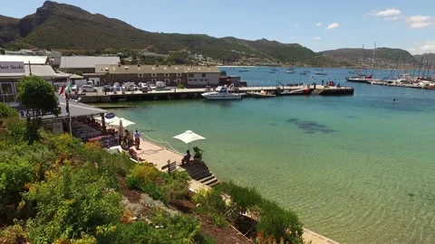 View of Simon’s Town waterfront and harbor, South Africa Stock Footage 137603564