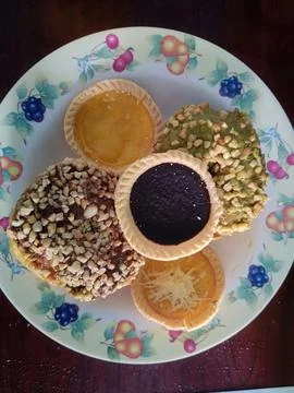 View of simple breakfast on the plate Stock Photos