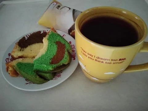 View of simple breakfast on the table Stock Photos
