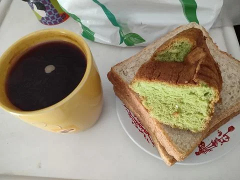 View of simple breakfast on the table Stock Photos