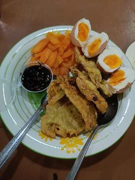 View of simple dish on the plate Stock Photos