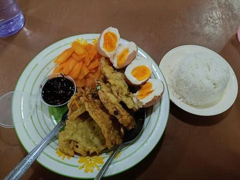 View of simple dish on the plate Stock Photos