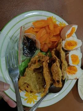 View of simple dish on the plate Stock Photos