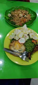 View of simple dishes for dinner Stock Photos