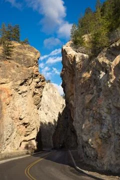 View of Sinclair canyon, the pass through the Rocky Mountains from Kootenay N Stock Photos