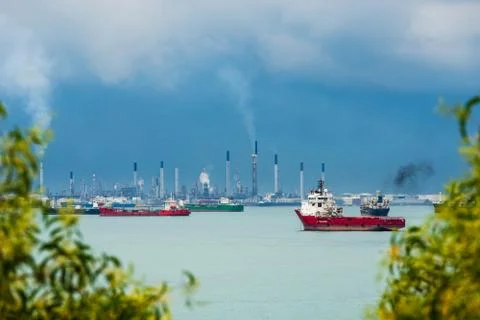 View of the Singapore Strait Stock Photos