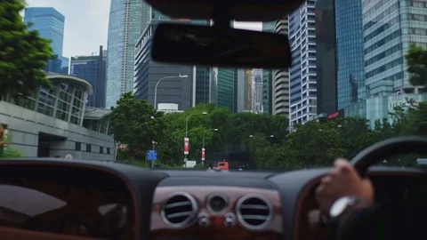 View Singapore from window car 스톡 동영상 103045167