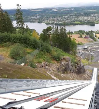 View from the ski jump Stock Photos