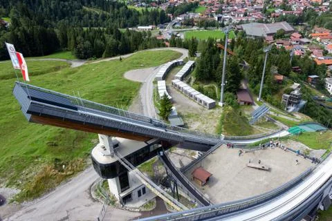 View from the Ski jumping stadium. Erdinger Arena. Oberstdorf,Bavaria,Germany Stock Photos