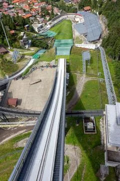 View from the Ski jumping stadium. Erdinger Arena. Oberstdorf,Bavaria,Germany Stock Photos