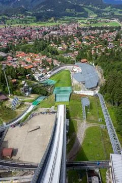 View from the Ski jumping stadium. Erdinger Arena. Oberstdorf,Bavaria,Germany Stock Photos