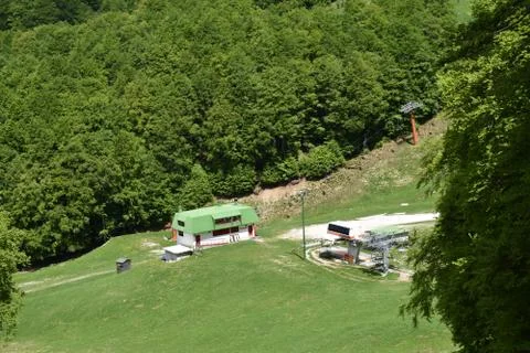 View of ski resort 스톡 사진