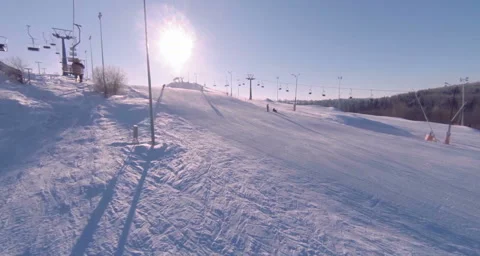 View of the ski slope Stock Footage 131560644