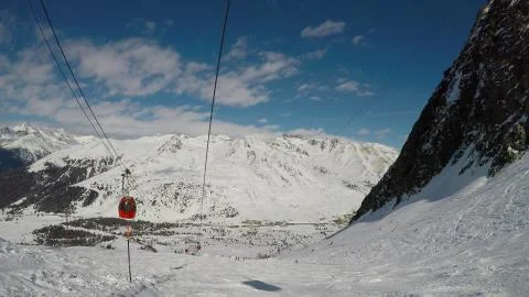 View of the ski slope. Stock Photos