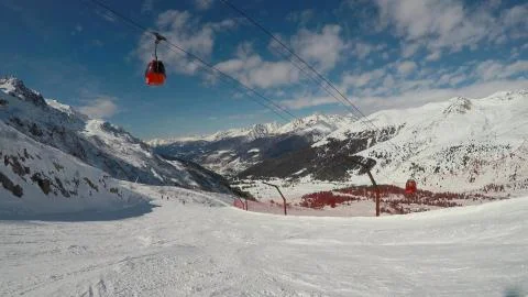 View of the ski slope. Stock Photos