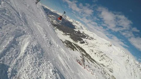 View of the ski slope. Stock Photos