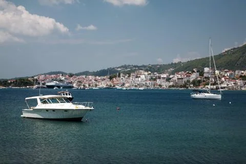 View to Skiathos Town Stock Photos
