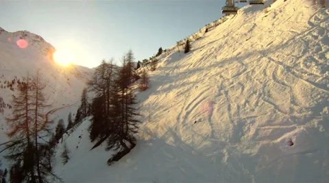 View from a skilift Stock Footage 3074751