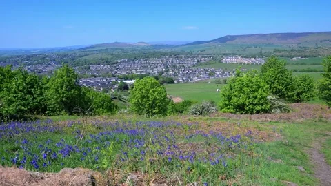 View of Skipton from Draughton Heights. Stock Footage 321461890