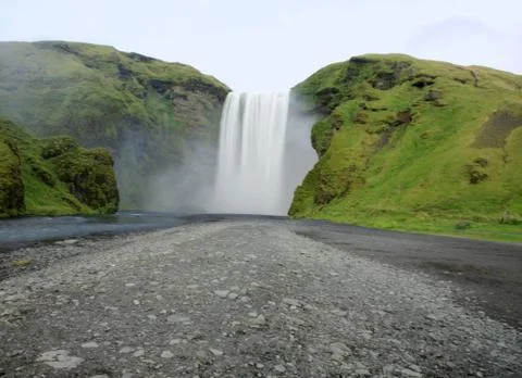 View to skogafoss waterfall Stock Photos