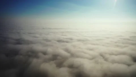 View of the sky above the clouds. Ukraine. Kyiv.  Winter. Dusk. Stock Footage 231003438