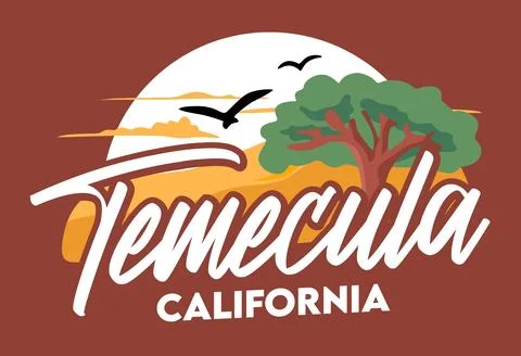 View of the sky and hot air balloons in Temecula, California Stock Illustration