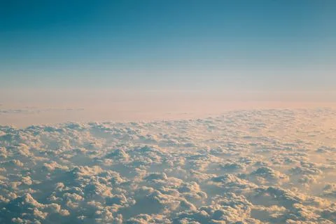 View of sky with clouds from airplane Stock Photos