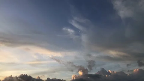 View of the sky at dusk with the movement of black clouds Stock-Footage 223551956