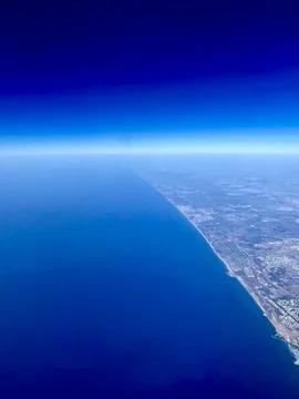 View of the sky from a flying plane Stock Photos