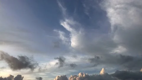 View of the sky with the movement of black clouds Stock-Footage 223551973