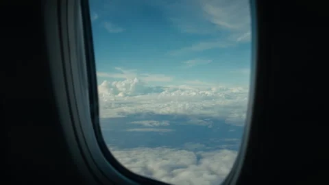 View Of The Sky From The Plane Window Stock Footage 310679272