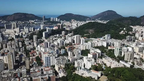 View from the sky of Rio de Janeiro buildings Stock Footage 89359283