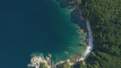 View from the sky to the sea bay. Video stock 115281137