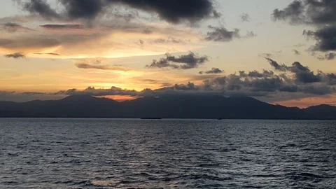 View of the sky seen from the middle of the ocean Stock Footage 287774609