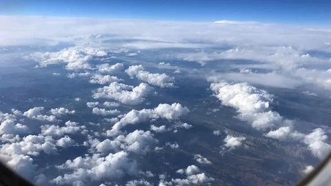 View of the sky through airplane illuminator Stock Footage 87732276