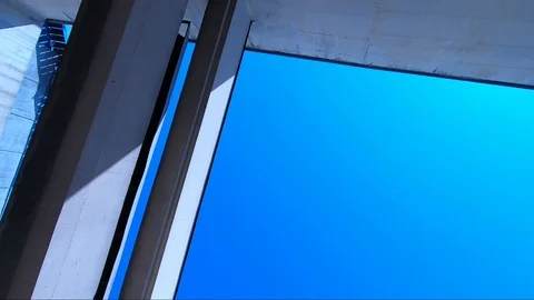 View of the sky through the beams of the tunnel Stock Footage 107445545