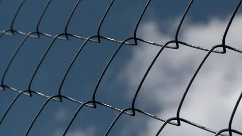 View of the sky through the grid. restriction. insulation. Stock Footage 130792290