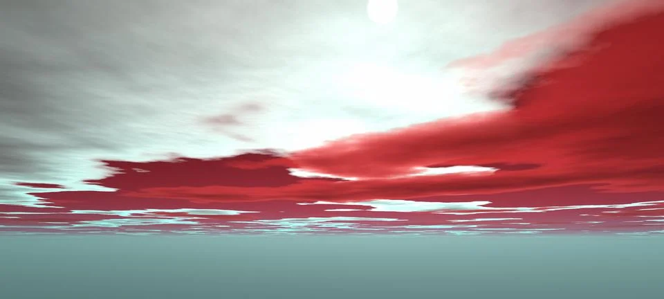 View of the sky with white and red clouds Stock Illustration