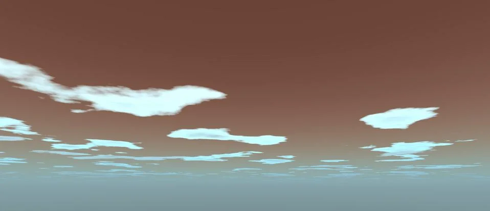 View of the sky with white clouds and surrounded by red Stock Illustration