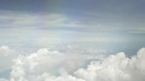 view of sky with white puffy cloud and s... | Stock Video | Pond5