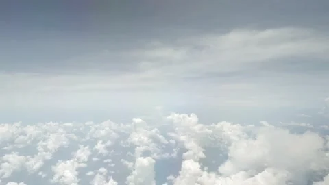 view of sky with white puffy cloud and s... | Stock Video | Pond5