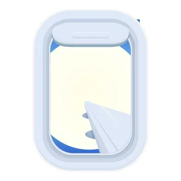 View sky window icon cartoon vector. Airplane trip Stock Illustration