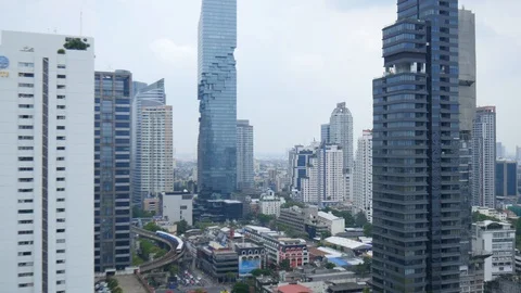 View of the skyline of Bangkok Stock Footage 97076470