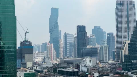 A View Of The Skyline in Bangkok Stock Footage 259832900
