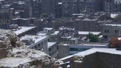A View Of The Skyline From The Citadel In Cairo, Egypt Stock Footage 157956603